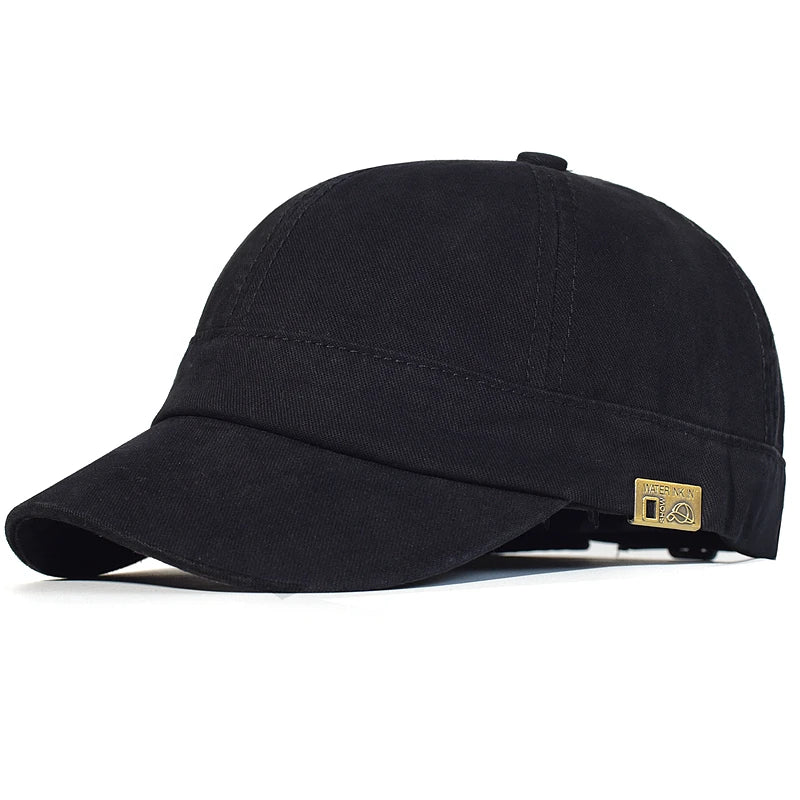 Short Brim Baseball Cap Cotton Men Women
