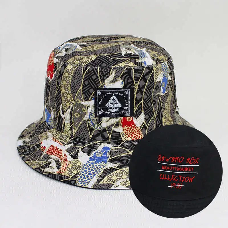 Cotton Print Bucket Hat Fisherman Hat