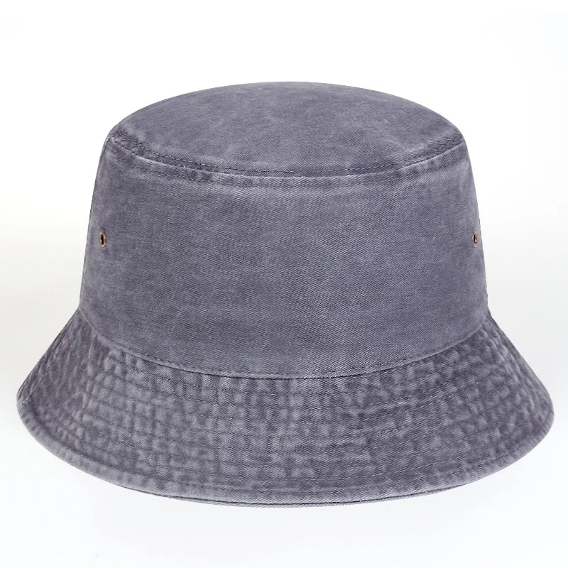 New Foldable Fisherman Hat Washed Denim Bucket Hats Unisex Fashion For Men Women