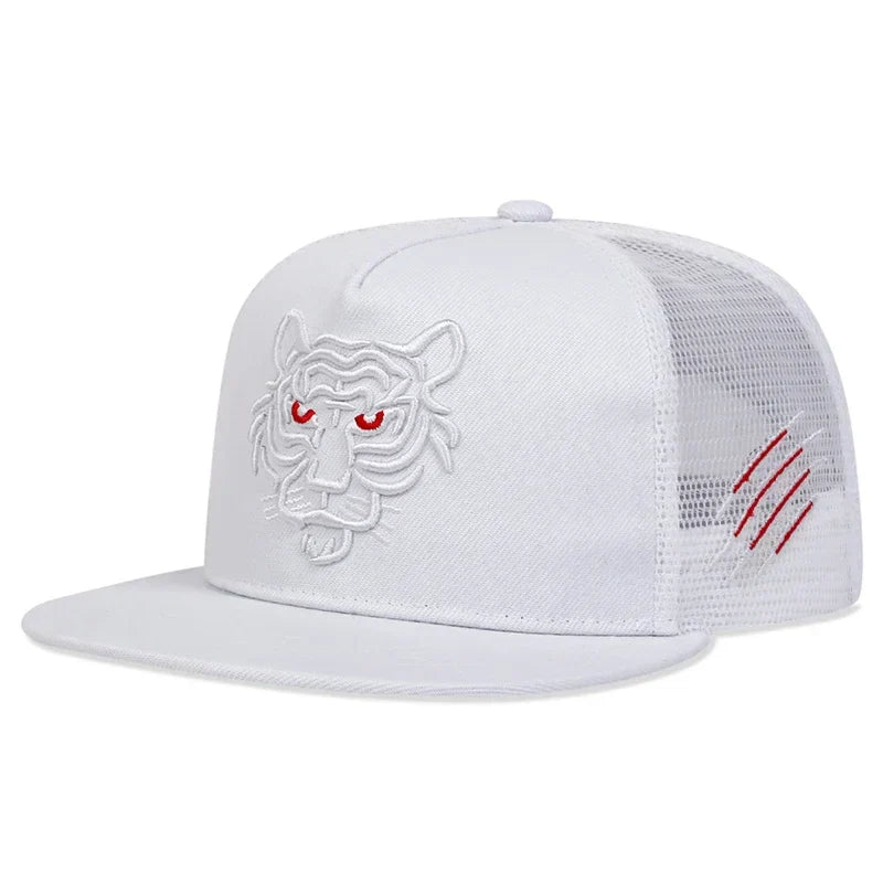 Unisex Tiger Embroidery Hip-hop Net Hats