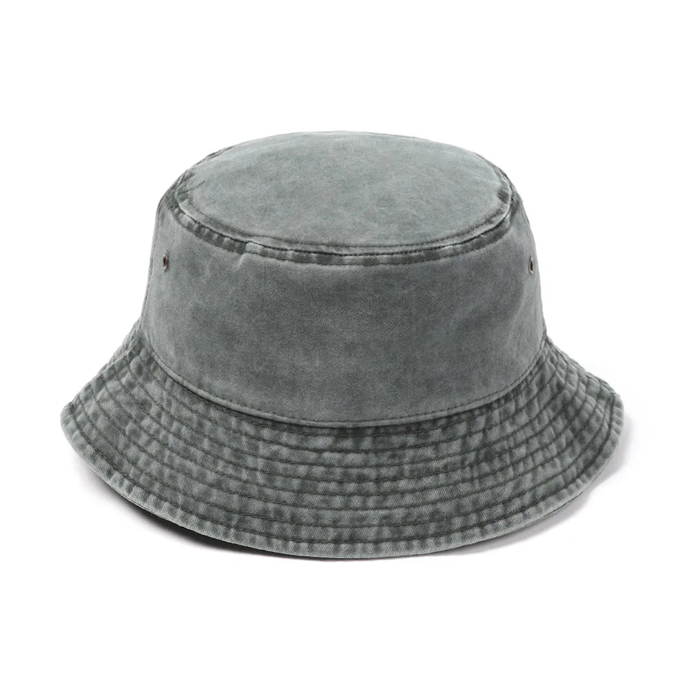 Fashion Denim Washed Bucket Hat Retro Foldable Fisherman Cap For Women Men