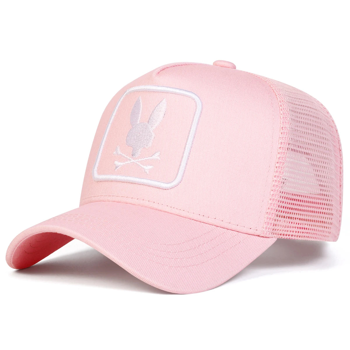 Unisex Rabbit Head Embroidery Baseball Net Caps