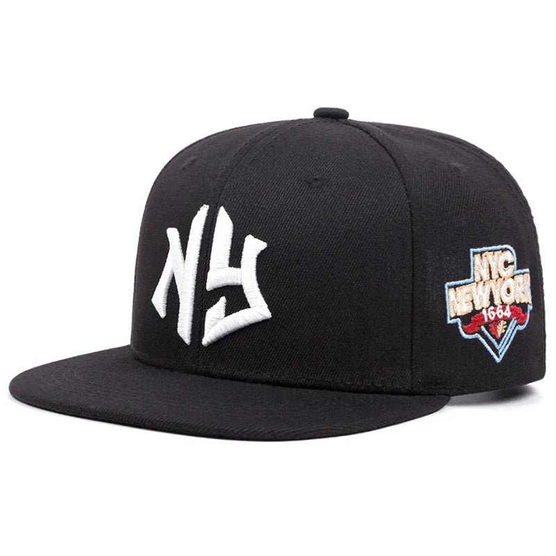 Men's Fashion Letter NY1664 Embroidered Snapback Hat Hip