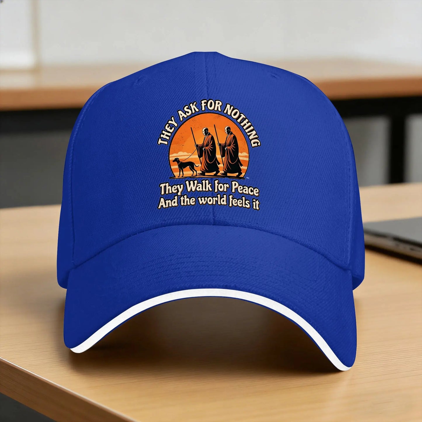 They Ask For Nothing Spiritual Monk Aloka Dog Walk For Peace Casual Baseball Cap