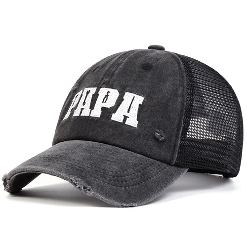 Unisex PAPA Letter Embroidery Baseball Net Caps Sunscreen Hat Sports Cap