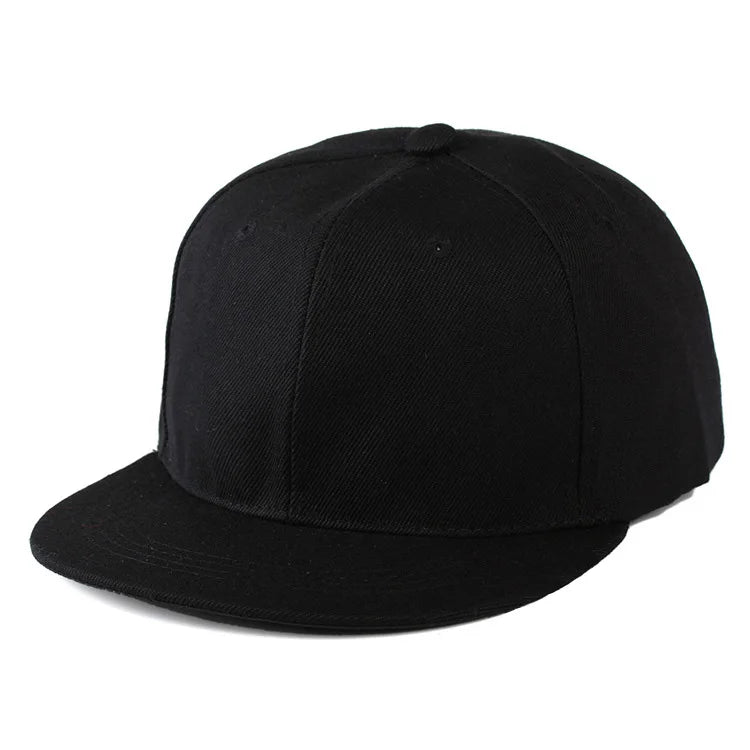 Fashion Solid Baseball Cap Flat Peak Hip Hop Hats Men Women Snapback Caps