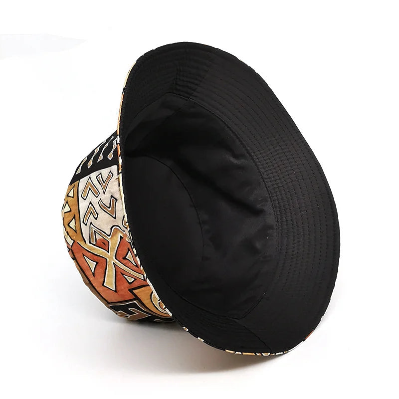 2024 Four Seasons Polyester Geometric Print Bucket Hat Fisherman Hat