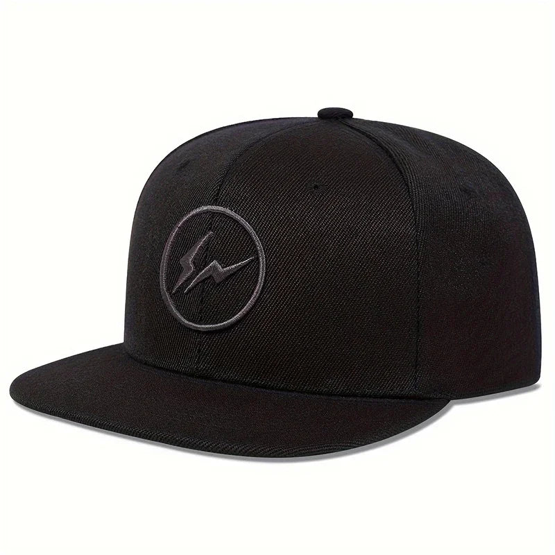 Unisex Lightning Embroidery Hip-hop Hats Snapback Caps