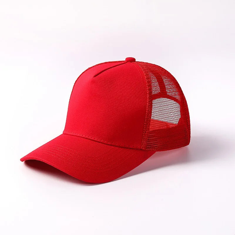 5 Pane Mesh Baseball Cap Adult Hip Hop Curved Snapback Hats