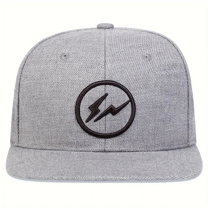 Unisex Lightning Embroidery Hip-hop Hats Snapback Caps