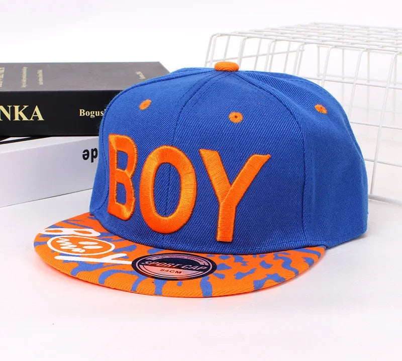 Unisex Kids Embroidered Hip Hop Snapback Cap