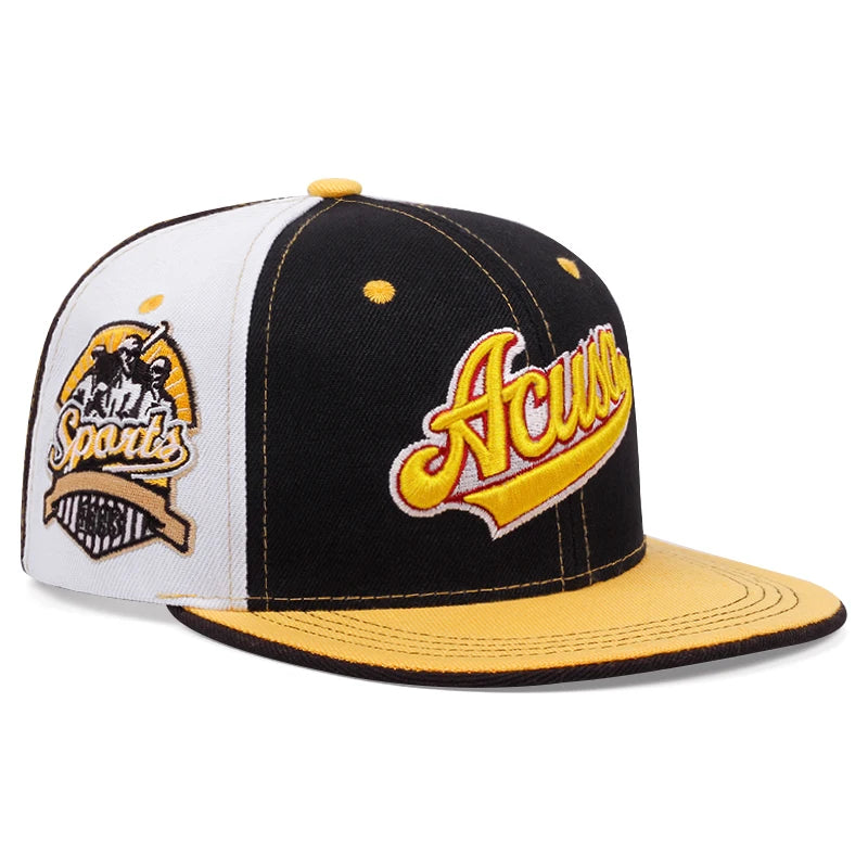Fashion Acusa Embroidered Men's Color Block Cap Hip Hop Hat Snapback Caps