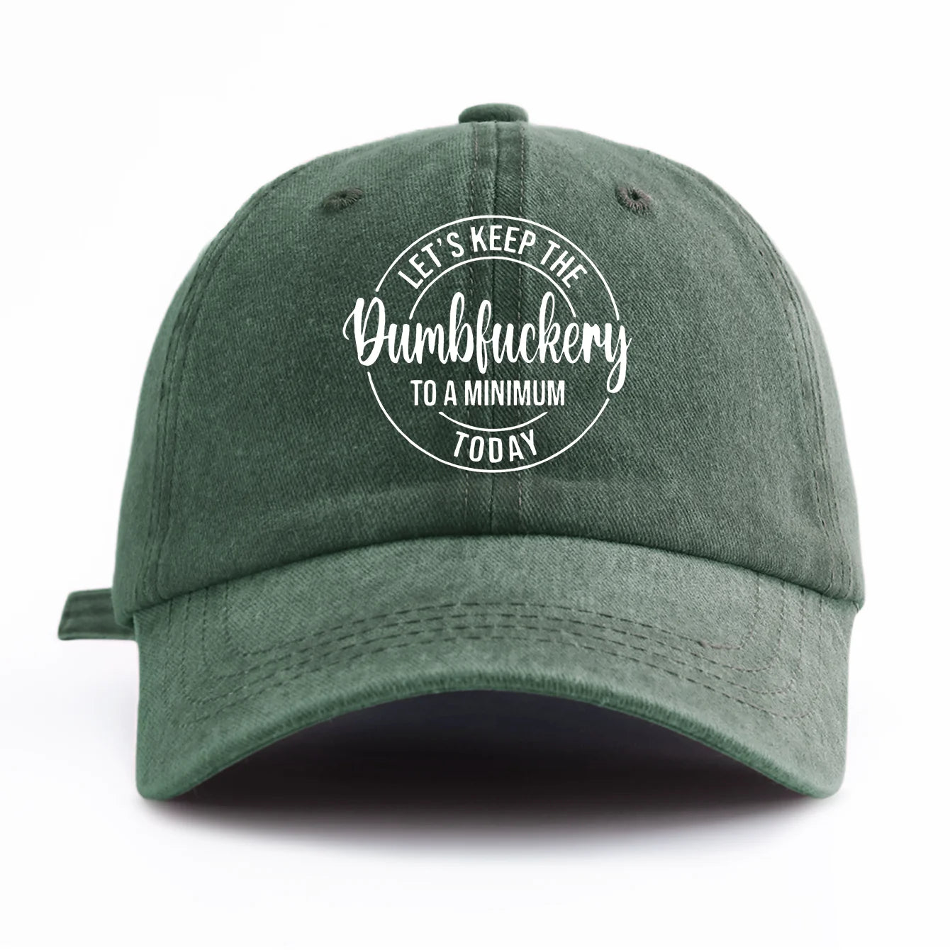 DUMBFUCKERY Print Washed Baseball Cap For Adults