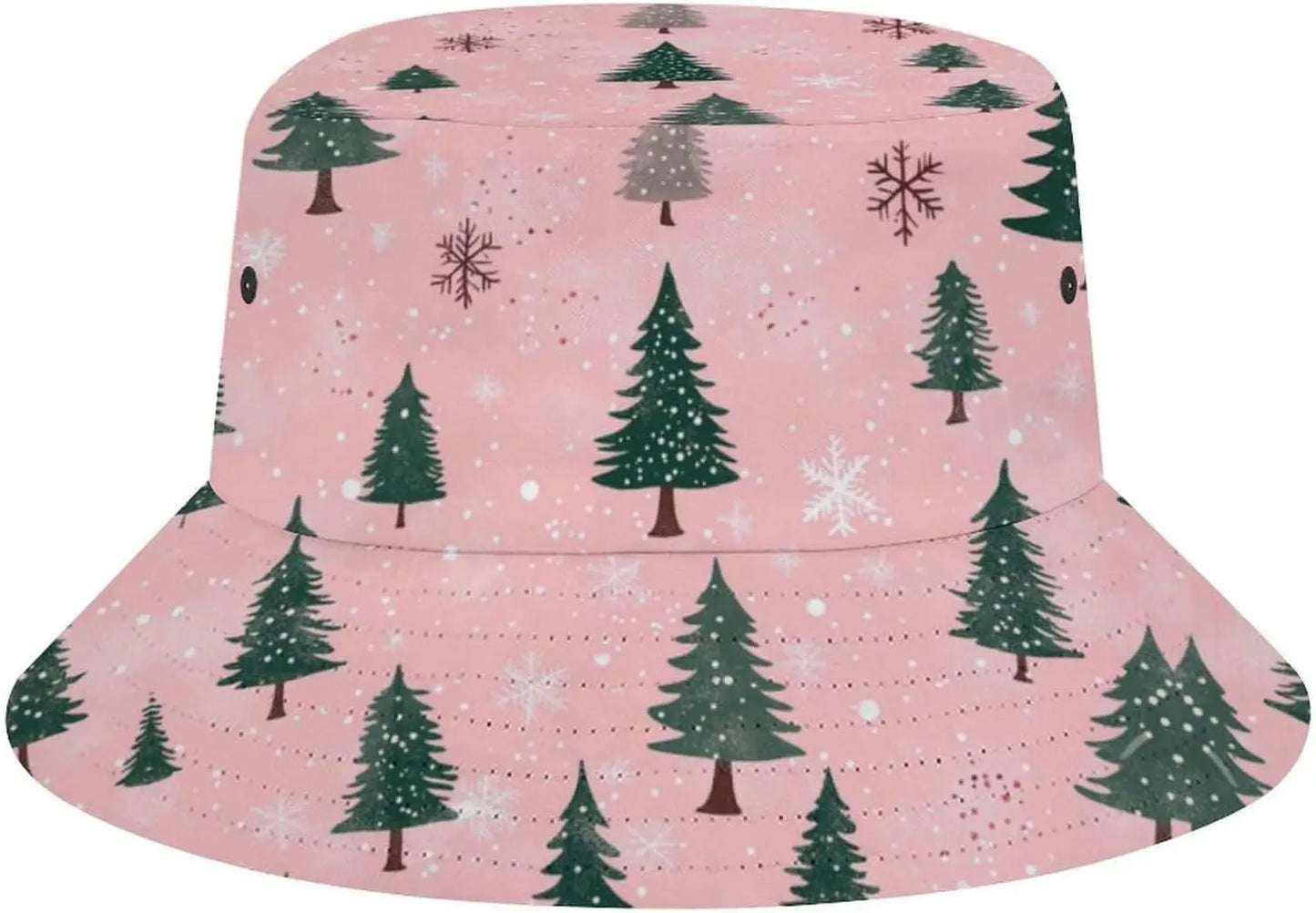 Bucket Hat Pink Green Xmas Tree Bucket Hats Christmas Forest Trees