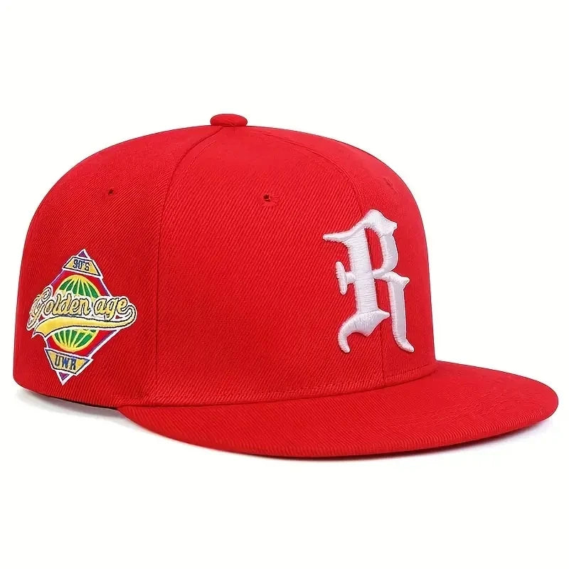 Casual Hip-Hop Punk Letter Embroidered Flat-Brimmed Snapback Cap