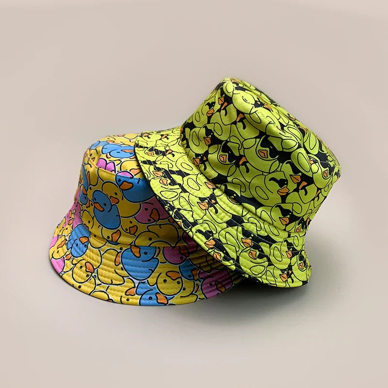 Cartoon Yellow Duck Bucket Hats New Unisex Cute