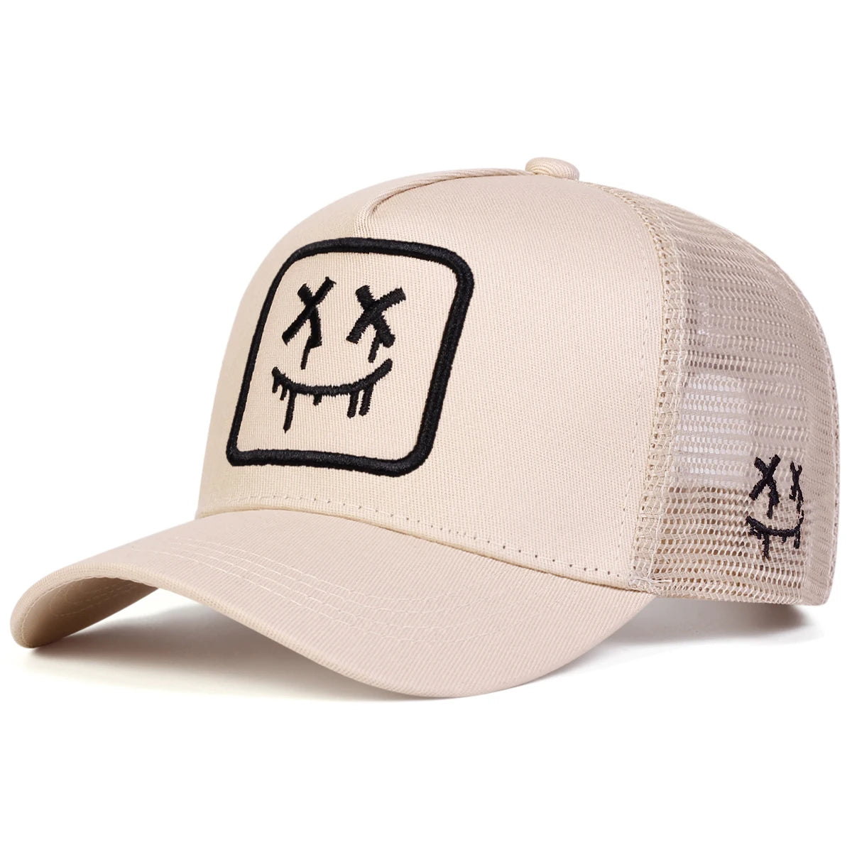 Unisex XX Smiling Face Embroidery Baseball Net Caps Spring Summer