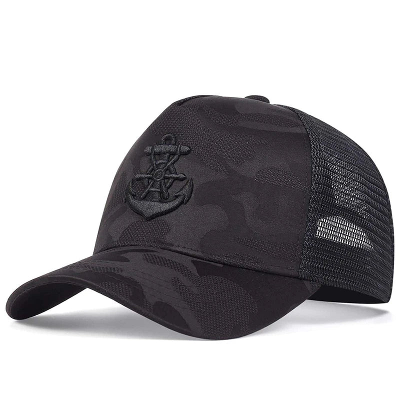 Unisex Anchor Embroidery Baseball Net Caps