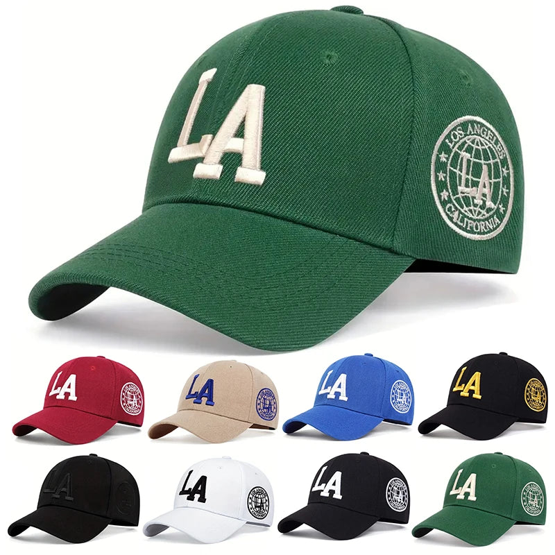 Unisex LA Letter Embroidery Baseball Caps Sunscreen Hat Sports Golf Cap
