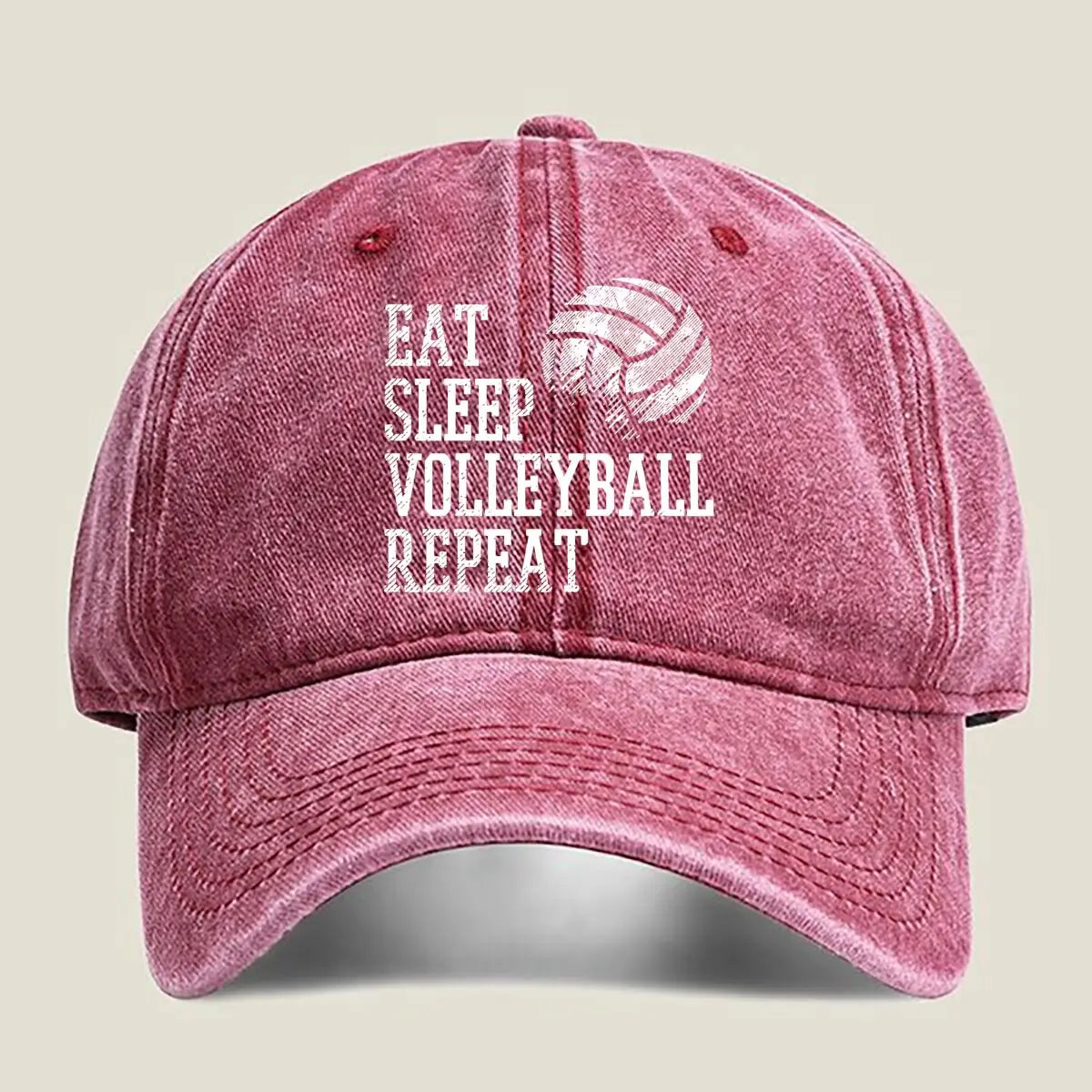 EAT SLEEP VOLLEYBALL REPEAT Washed Baseball Cap