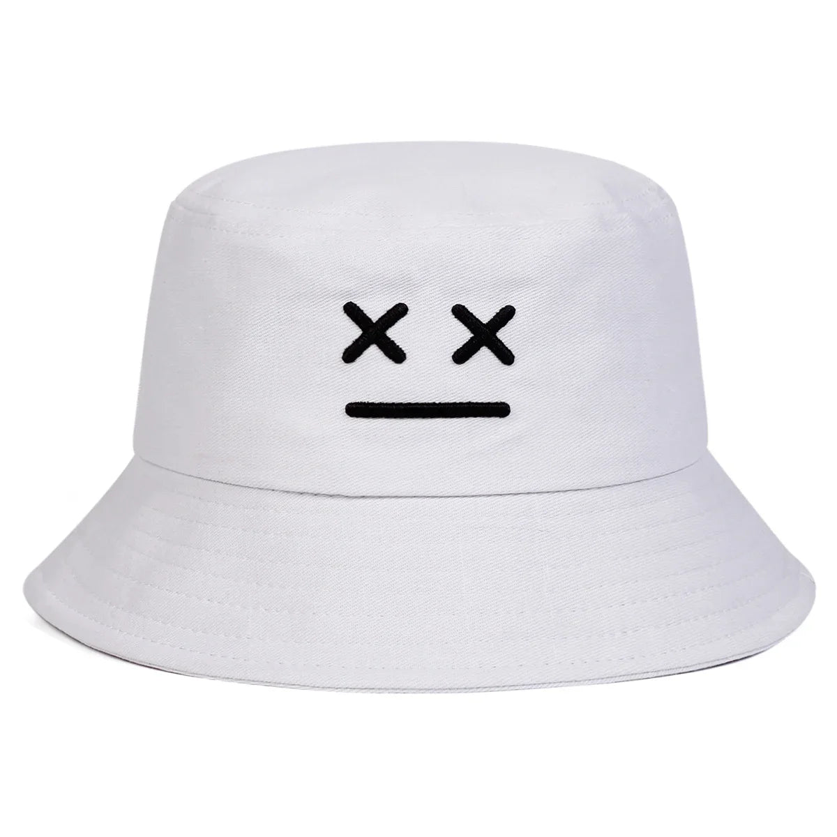 Unisex XX Smiling Face Embroidery Personality Bucket Hats