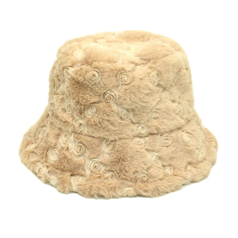Winter Bucket Hat Women's Fashion Leopard Panama Warm Hat For Women