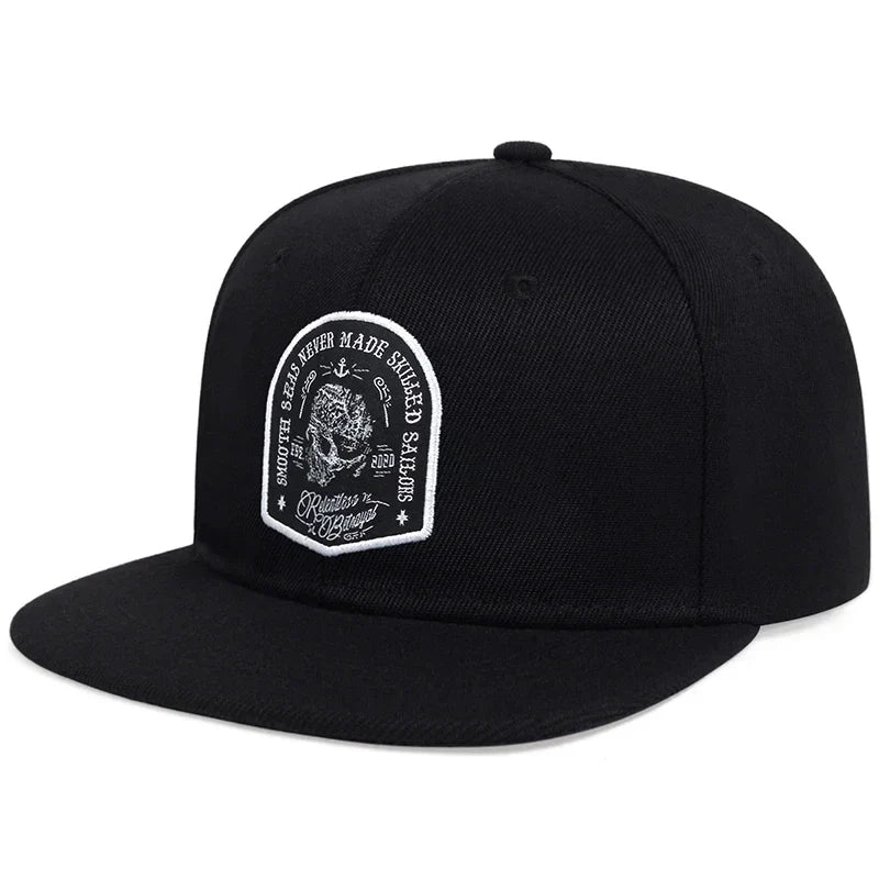 Unisex Skeleton Head Ship Anchor Embroidery Hip-hop Hats