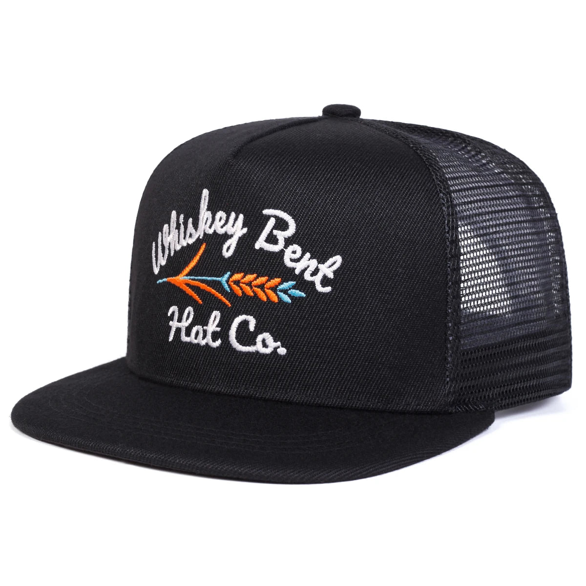 Unisex WHISKEY BENT Letter Embroidery Hip-hop Net Snapback Cap