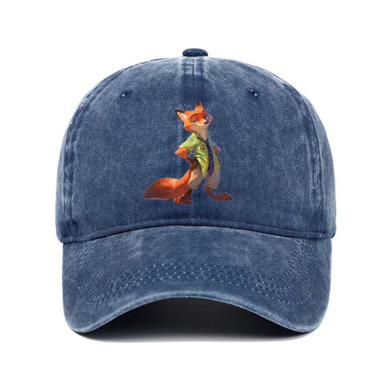 Cartoon Zootopia Nick Sun Baseball Cap Couple Women Print Baseball Caps
