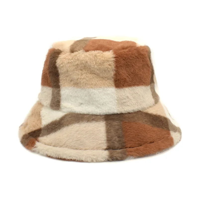 Winter Bucket Hat Women's Fashion Leopard Panama Warm Hat For Women