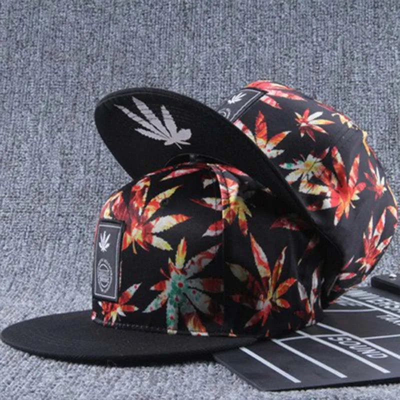 Unisex Fashion Maple Leaf Printing Baseball Cap Snapback Caps Cowboy Hat Men