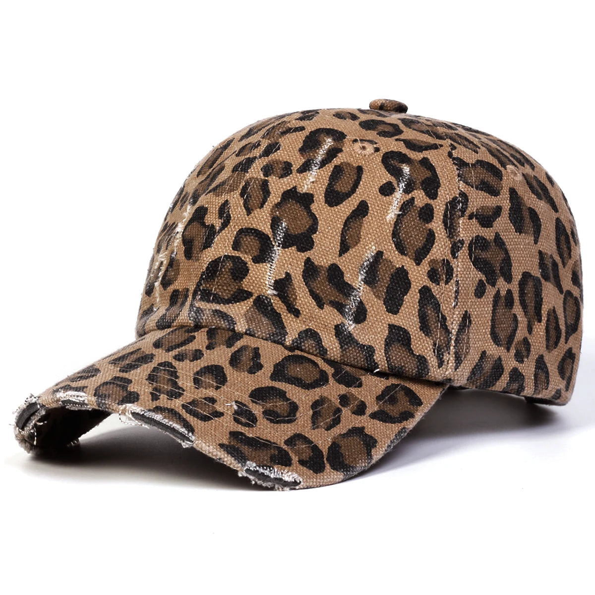 Unisex Leopard Print with Holes Baseball Caps Sunscreen Hat Sports Cap