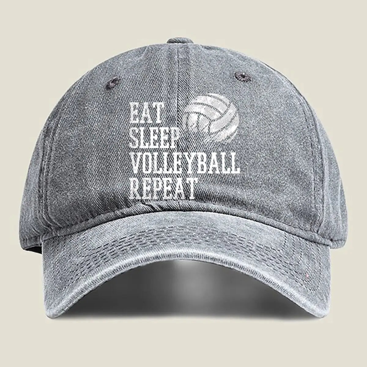 EAT SLEEP VOLLEYBALL REPEAT Washed Baseball Cap