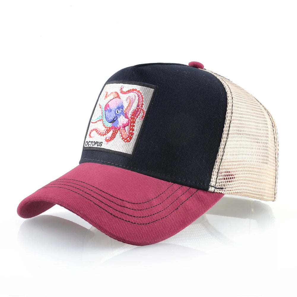 Unisex Baseball Cap With Octopus Patch For Men And Women Four Season