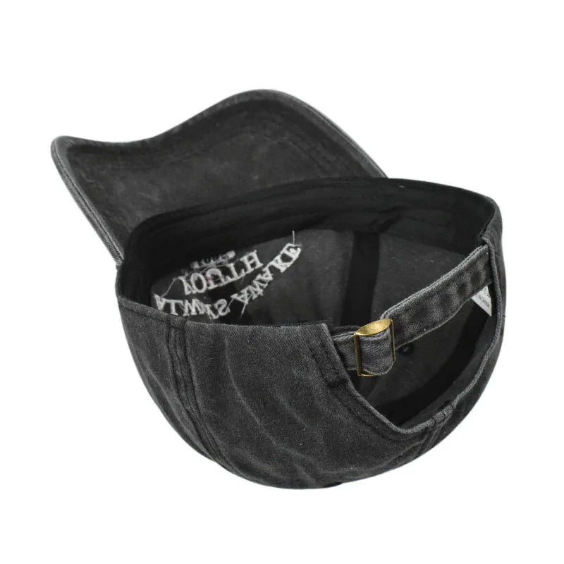 Unisex Washed Cotton Caps Letter Embroidery Vintage Baseball Cap