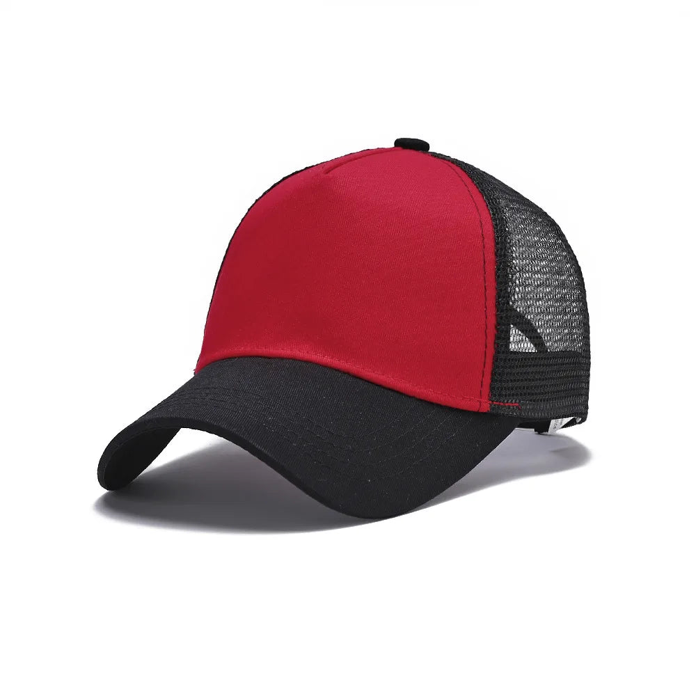 5 Pane Mesh Baseball Cap Adult Hip Hop Curved Snapback Hats