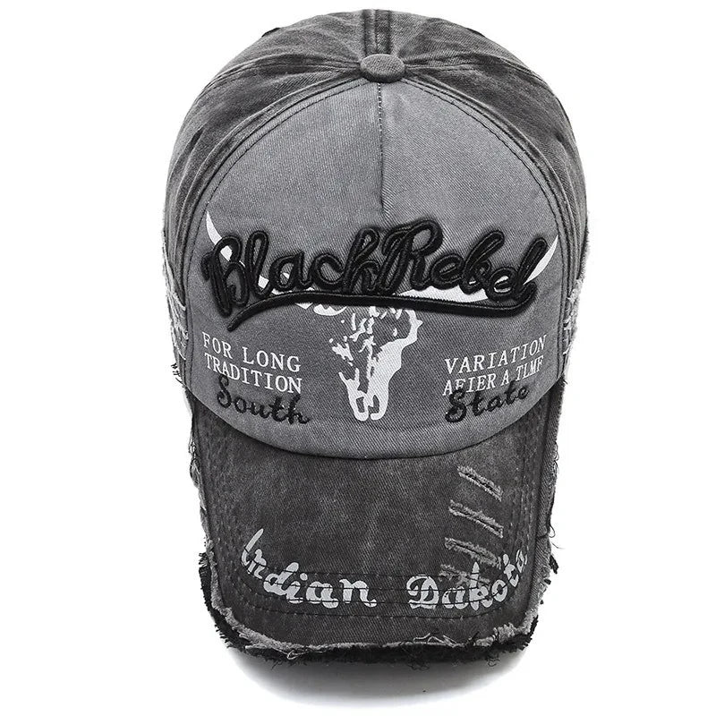 Unisex Washed Cotton Vintage Cap Letter Embroidery Baseball Cap
