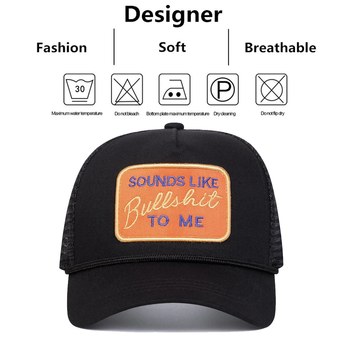 Unisex Letter Embroidery Baseball Net Caps