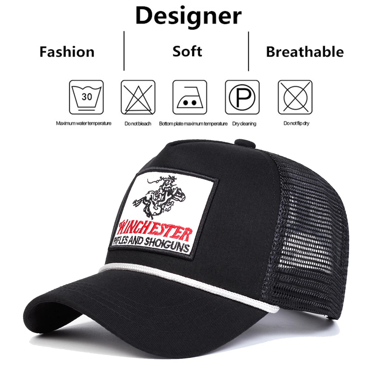 Unisex WINCHESTER Letter Embroidery Baseball Caps Sunscreen Hat