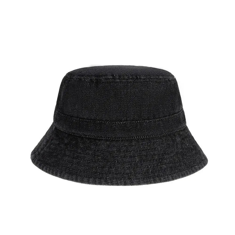 Fashion Denim Washed Bucket Hat Retro Foldable Fisherman Cap For Women Men