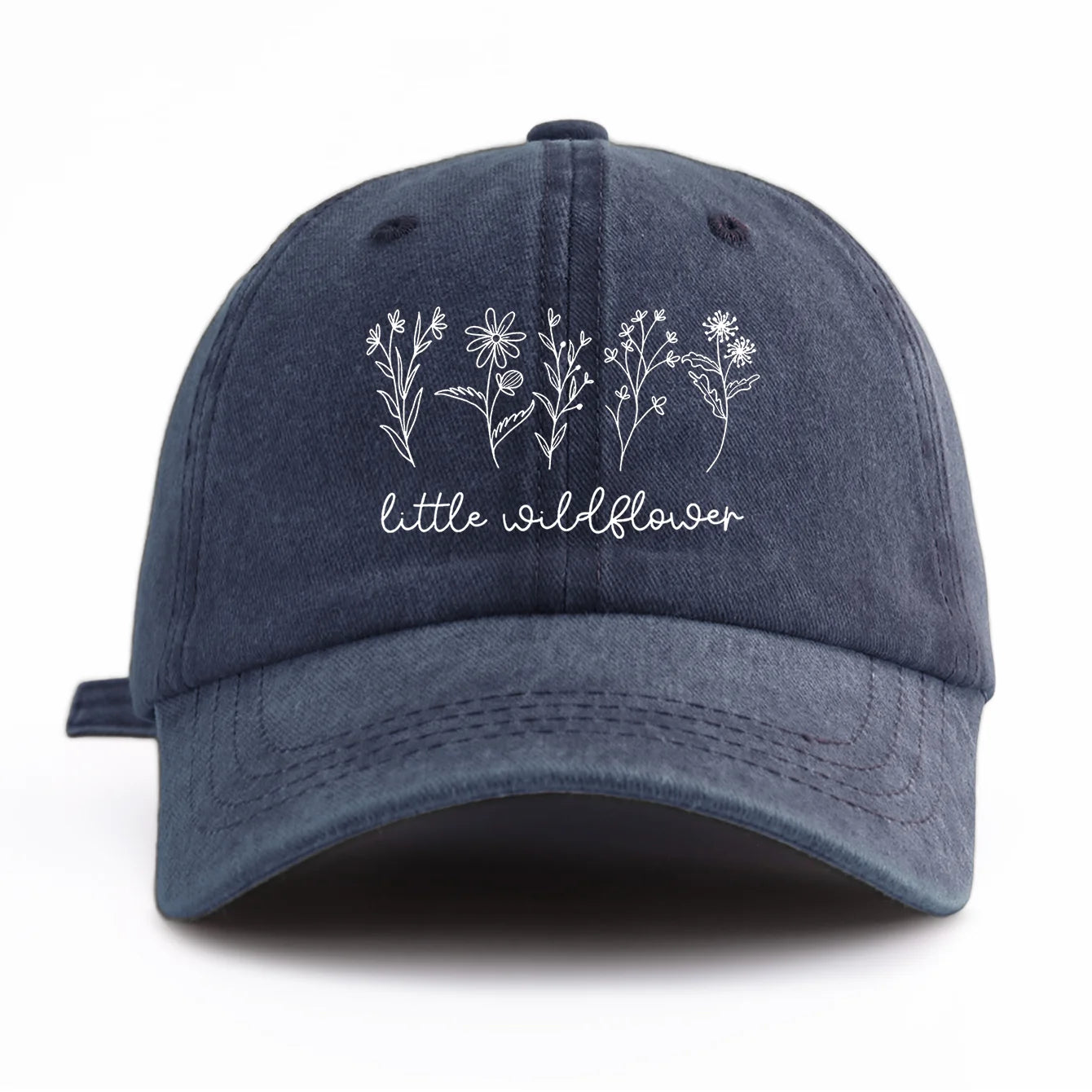 Wild Flowers Print Washed Baseball Cap For Adults