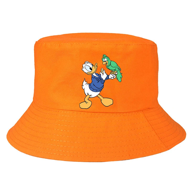 Donald Duck Bucket Hat Daily Hip Hop Amusing Cartoon Vintage Stylish Fisherman Cap