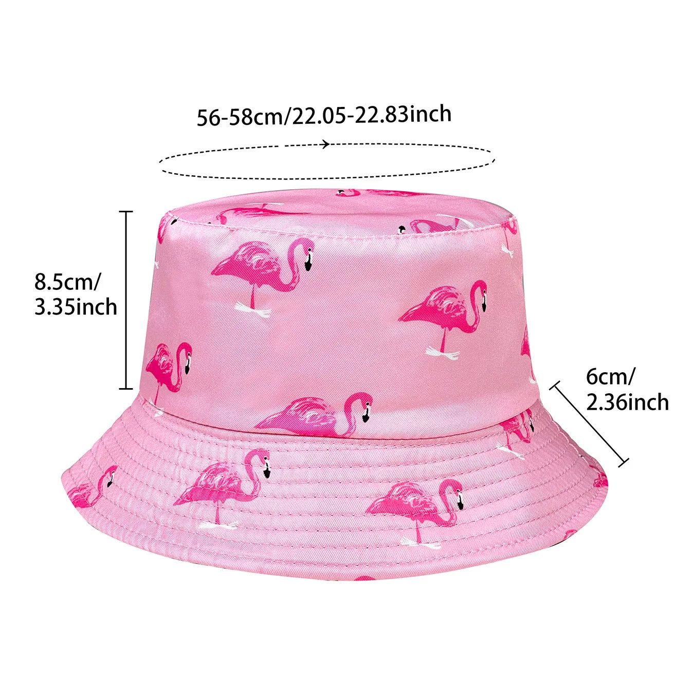 Cartoon Flamingo Print Bucket Hat Lightweight Design Foldable Sun Hat