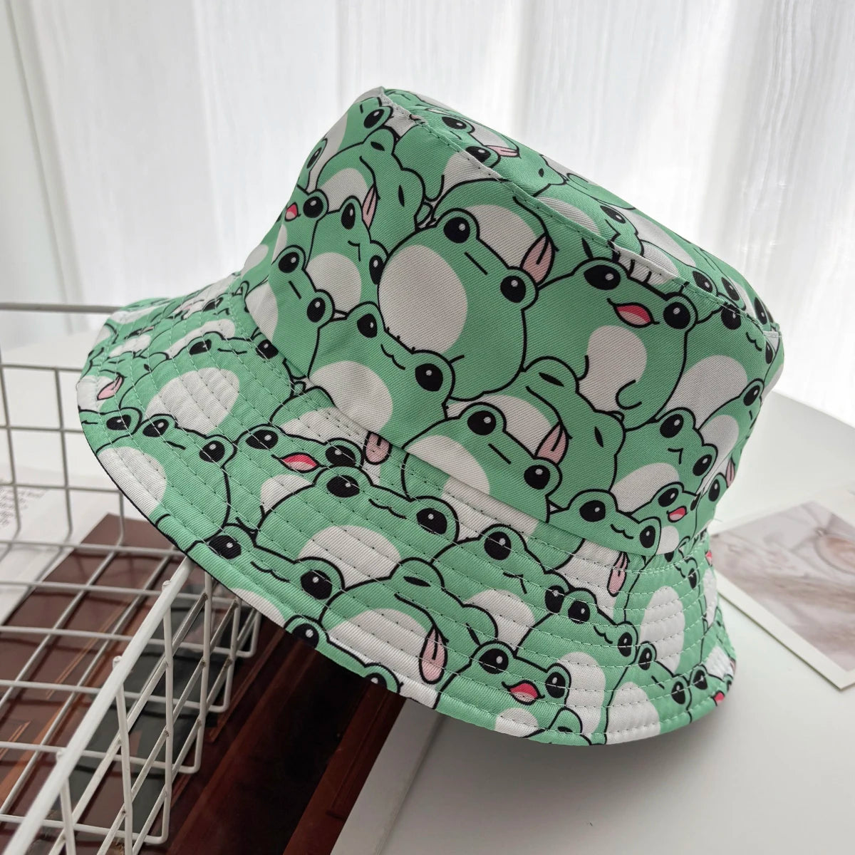 Cartoon Duck Bucket Hat Cool Cute Pattern Fisherman Hats Yellow Duck Printing Panama Cap For Men Women