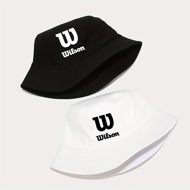 Wilson Logo Printed Bucket Hat Foldable Fisherman Cap For Men Women