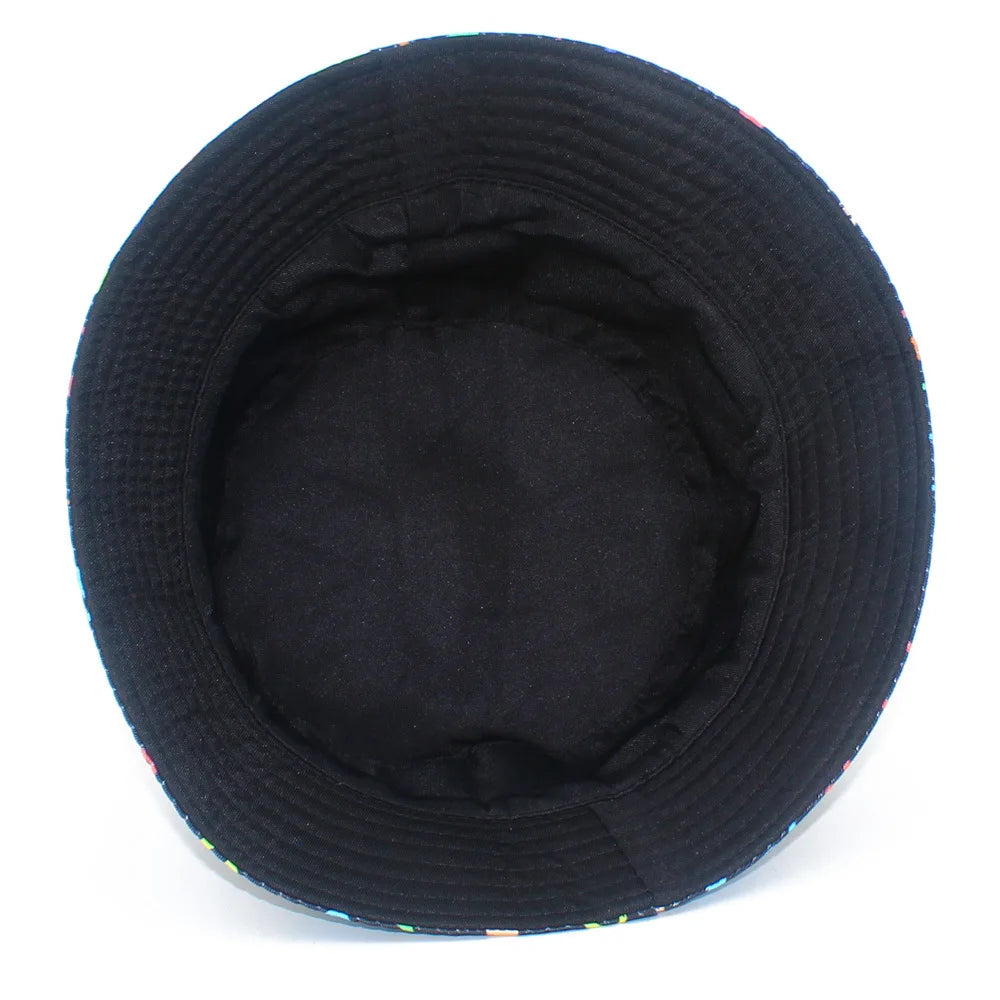 Adorable Musical Note Pattern Fisherman Hat Colorful Graffiti Hip Hop Bucket Hat for Men Women