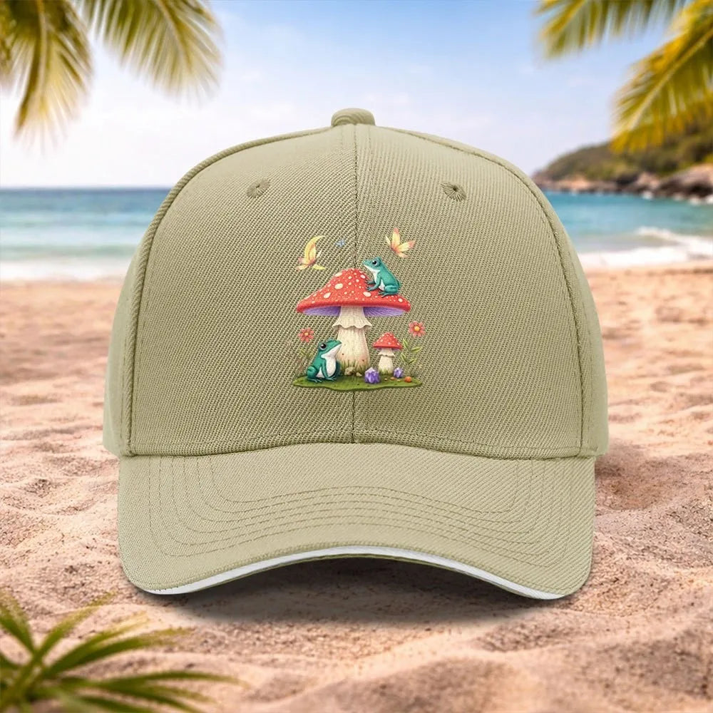 Cute Frog Mushroom Baseball Cap