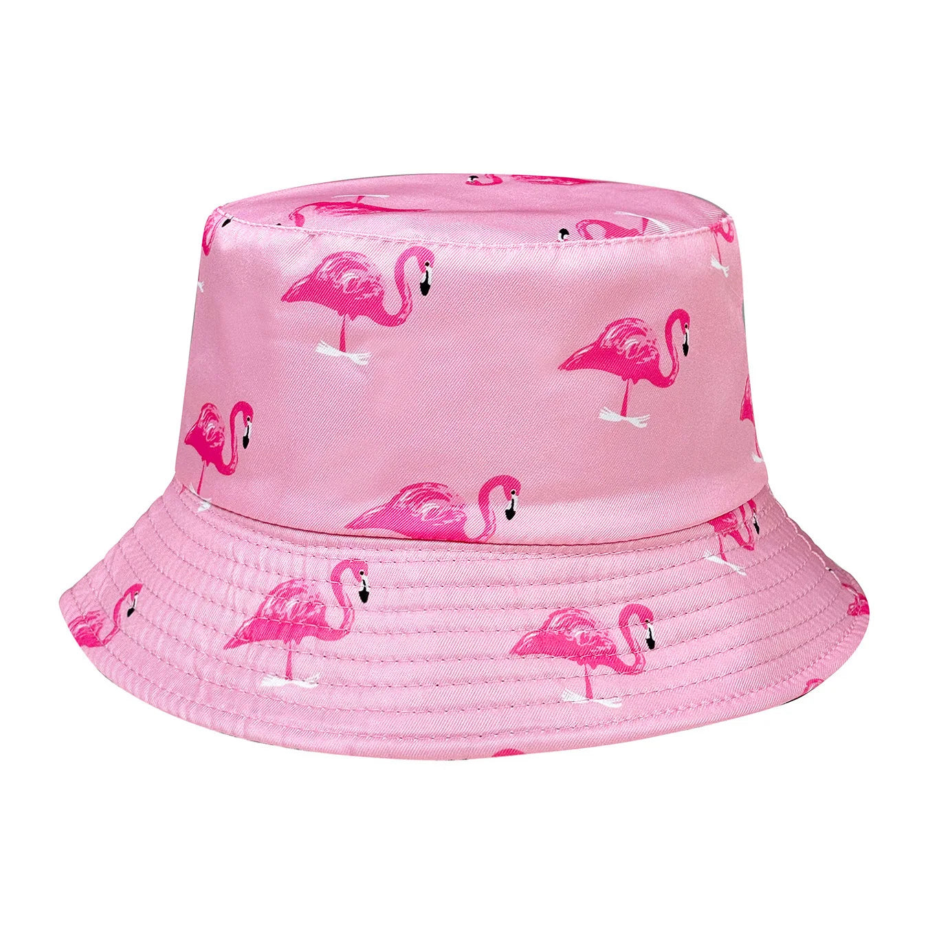 Cartoon Flamingo Print Bucket Hat Lightweight Design Foldable Sun Hat