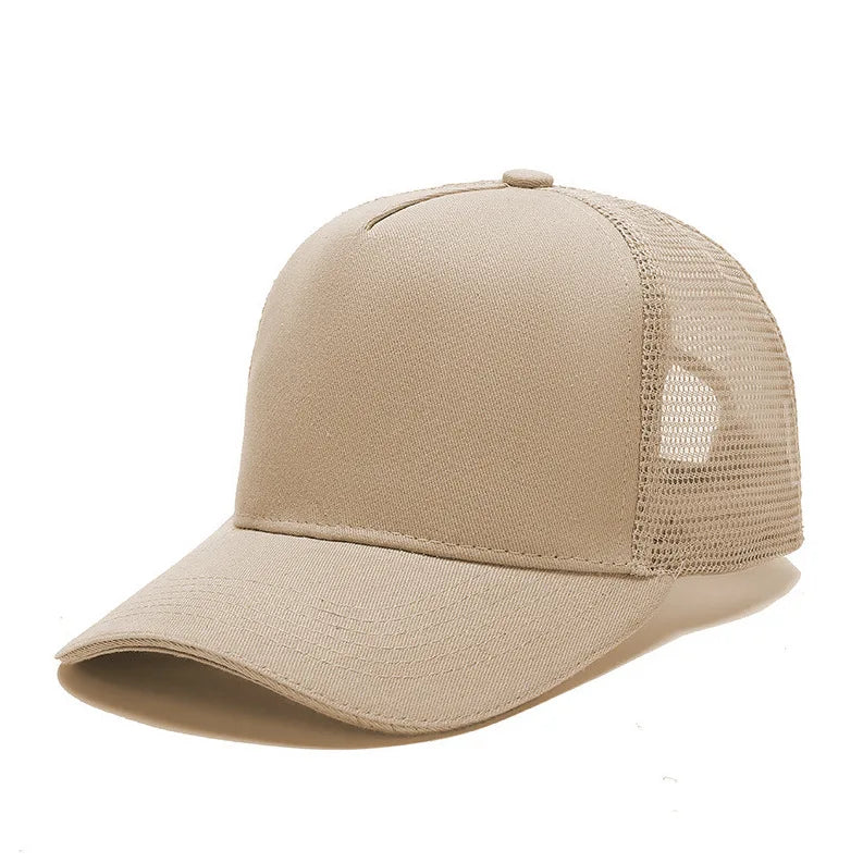 5 Pane Mesh Baseball Cap Adult Hip Hop Curved Snapback Hats