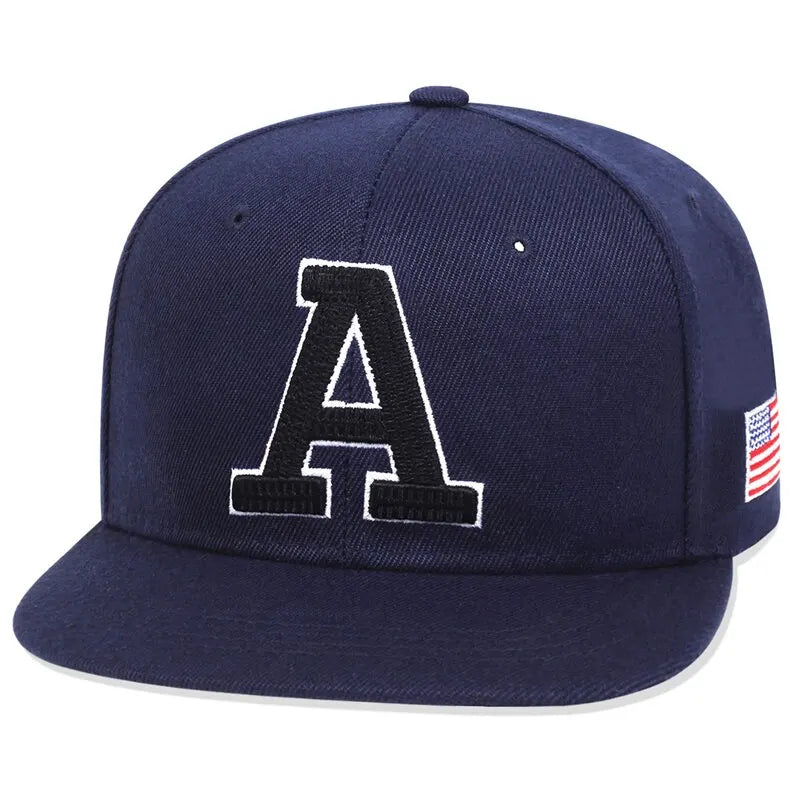 Unisex Simple Letter A Embroidery Hip-hop Hats Snapback Caps Sunscreen Hat